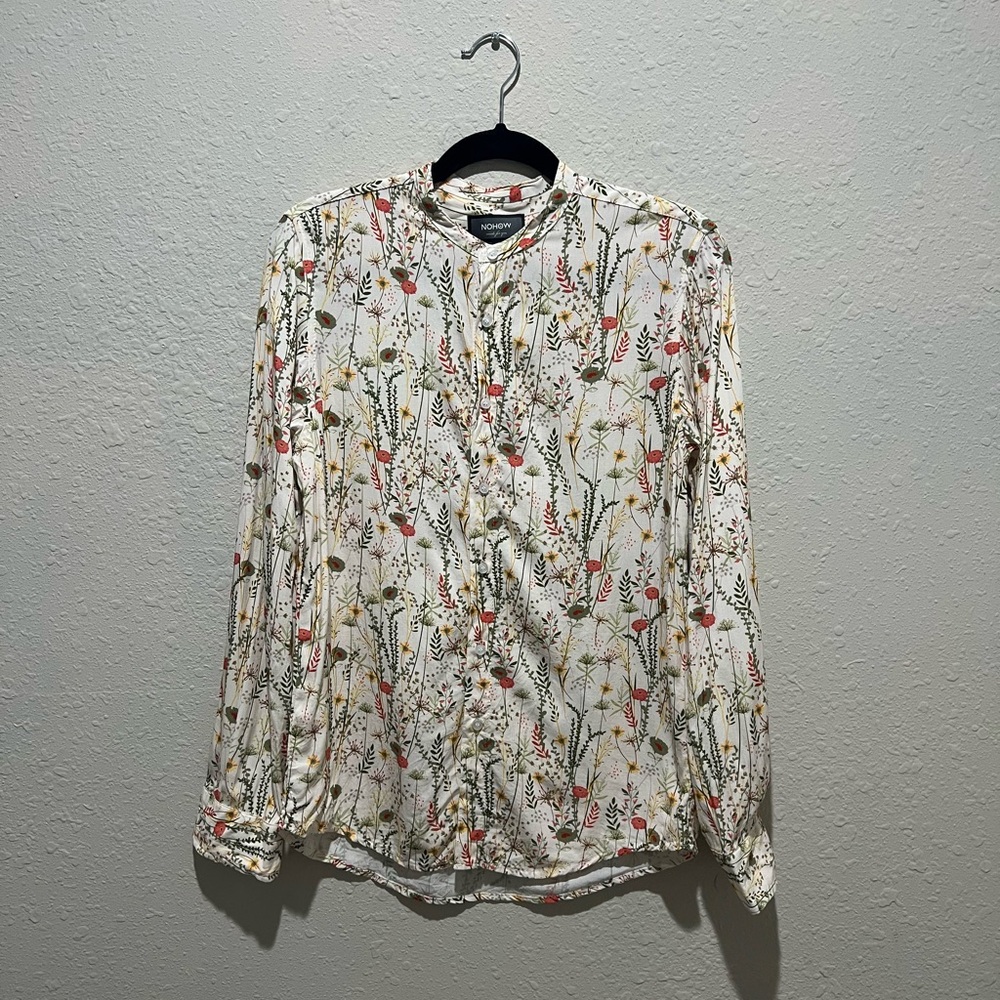NOHOW Made in Italy Button Down Floral Shirt Size Small S